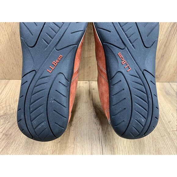 LL Bean BeanSport Lace Up Sneaker Shoes Womens Size 8 M Red Brick Suede Feldspar - Picture 14 of 15